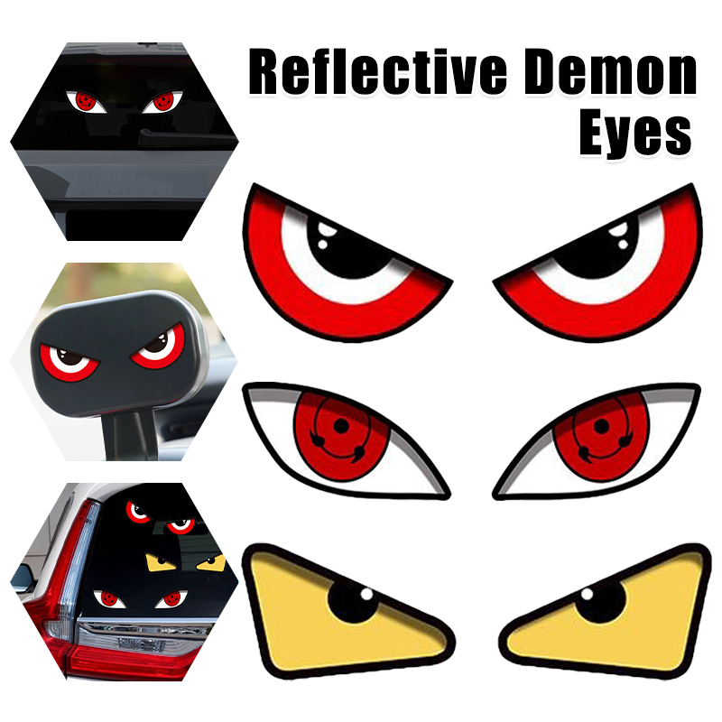 1 pair Demon Eyes Car Stickers Night Safety Driving Reflective Decal ...