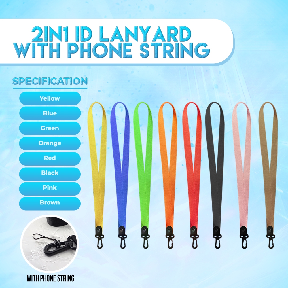 2in1 ID Lanyard with Phone String for ID Card Holder and Mobile Phone ...