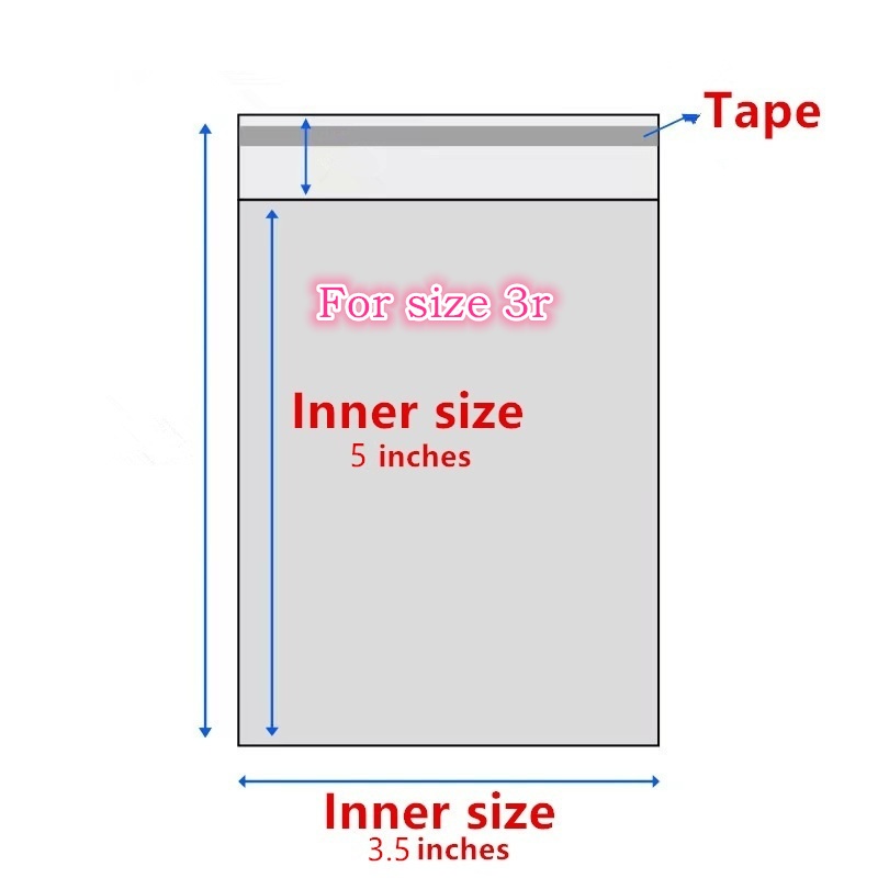 Manilago 100pcs Opp Plastic for 3r/4r/5r/A5/A4, Short Long Bondpaper ...
