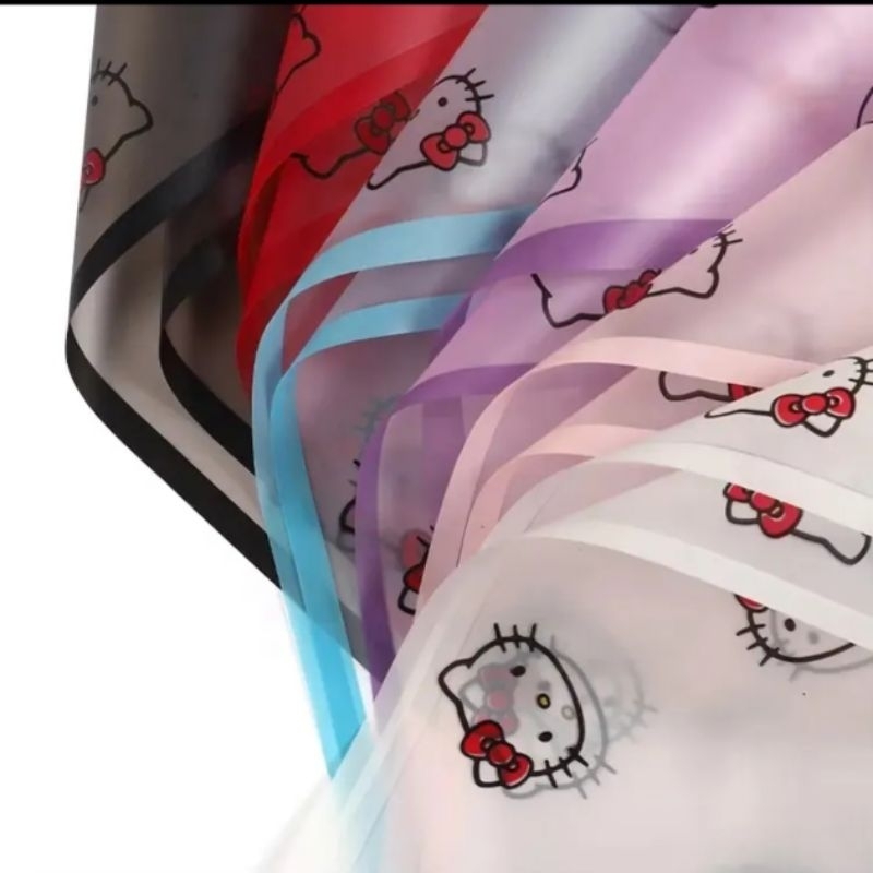 Plastic type Hello Kitty Flower Wrapper 20pcs/pk 58*58cm | Shopee ...