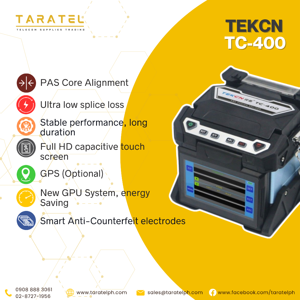 TEKCN TC-400 PAS core alignment Fusion Splicer ︳Waterproof, dustproof ...