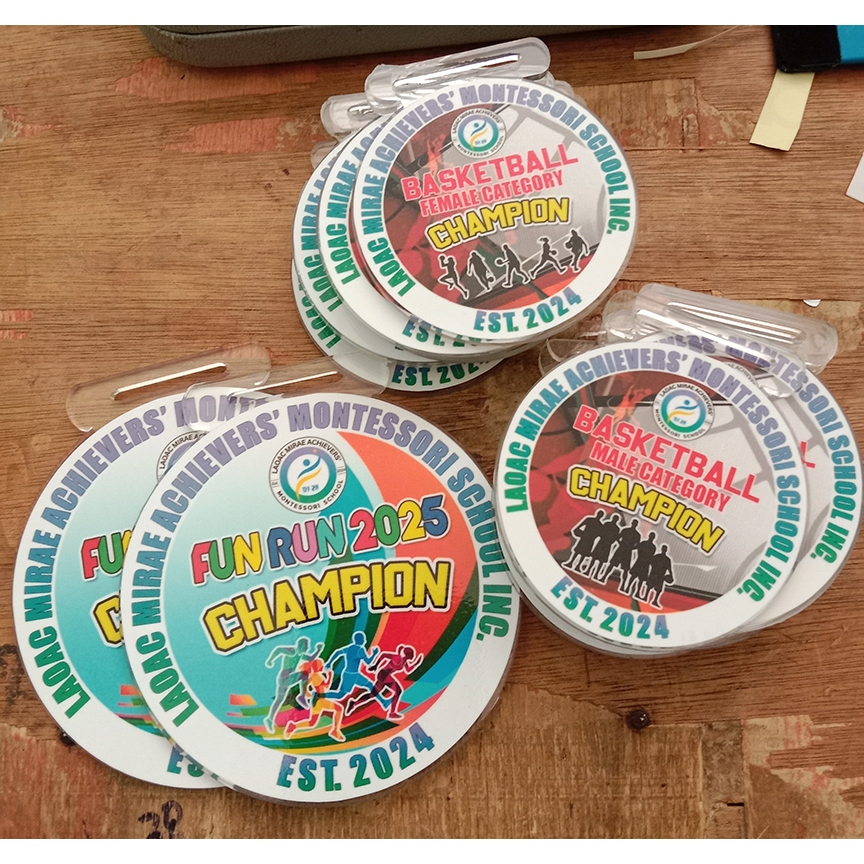 100/50pcs. 3mm Acrylic Medal with Sticker (NO LACE, Acrylic and Sticker ...