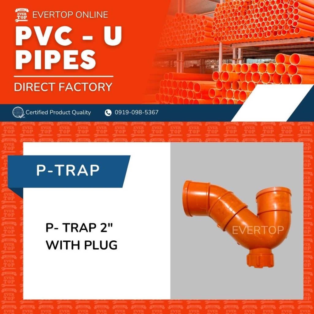 1PC P-Trap 2 with Pllug PVC Orange Pipe Fittings for Sanitary Pipe ...