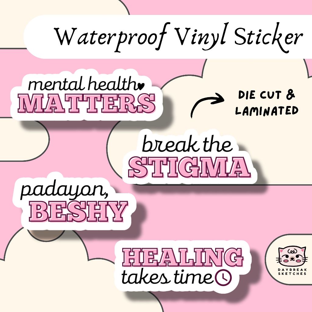 Mental Health Matters Sticker Set (4pcs) - Laptop Die Cut Sticker Matte ...