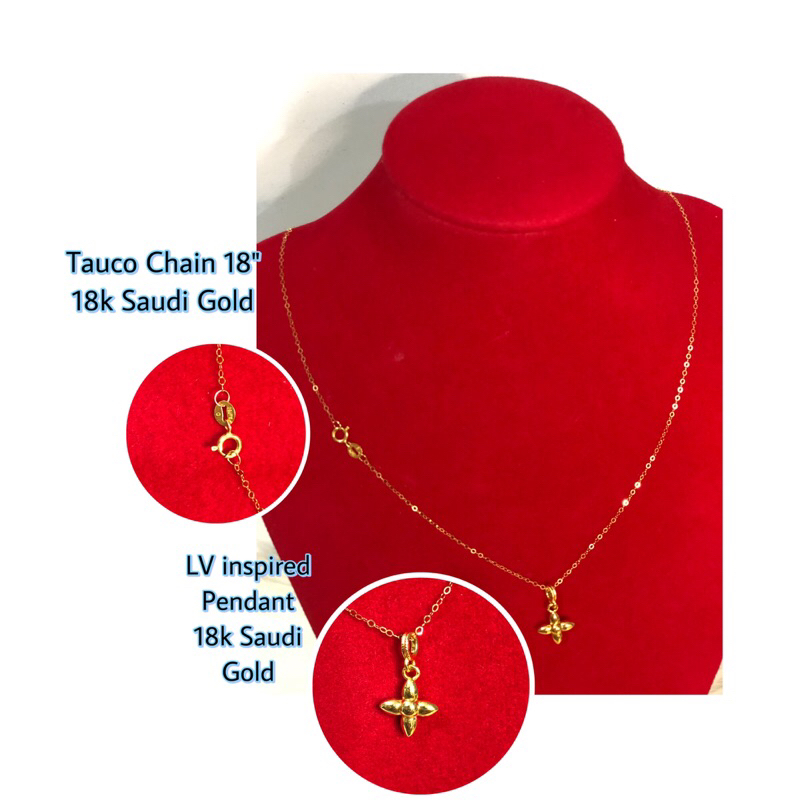 18k Saudi Gold Tauco Chain 18” with pendant | Shopee Philippines