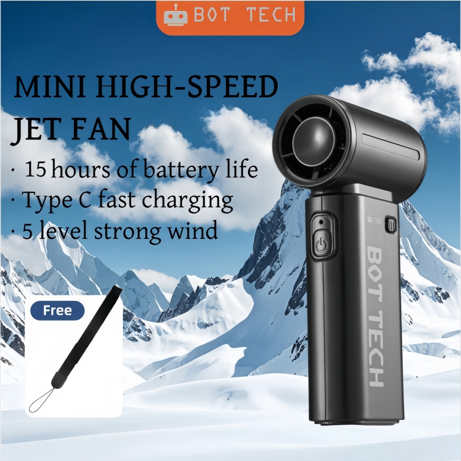 Bot Tech Fan Life 9 Portable Fan Rechargeable 5000mAh Mini Fan With 5 ...