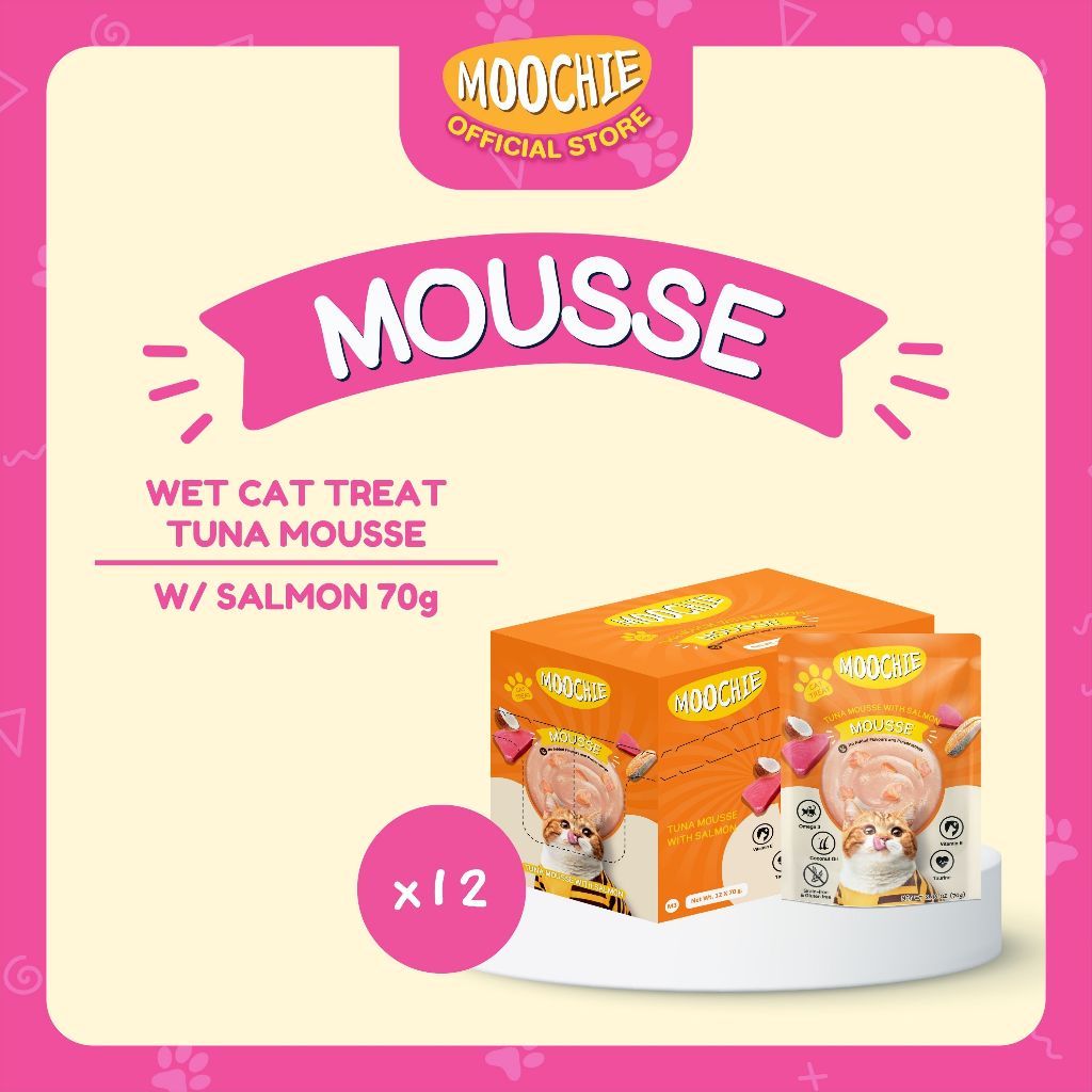 Moochie Value Box Wet Cat Treat Tuna Mousse With Salmon | Shopee ...
