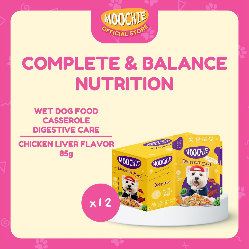 Moochie Value Box Wet Dog Food Casserole Digestive Care Chicken Liver ...