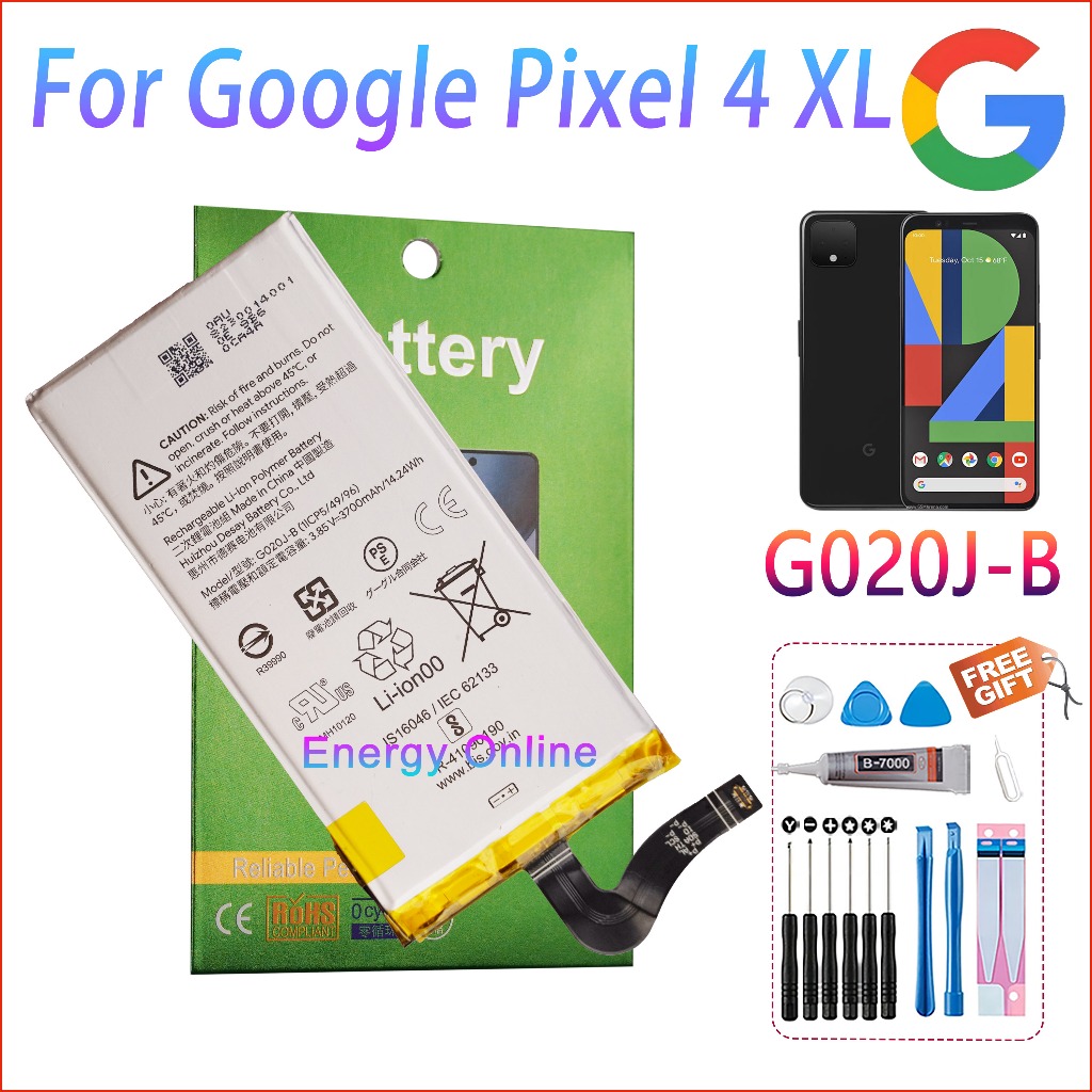 For Google Pixel 4 XL Pixel 4XL G020J-B 3700mAh G020JB Phone Bateria ...