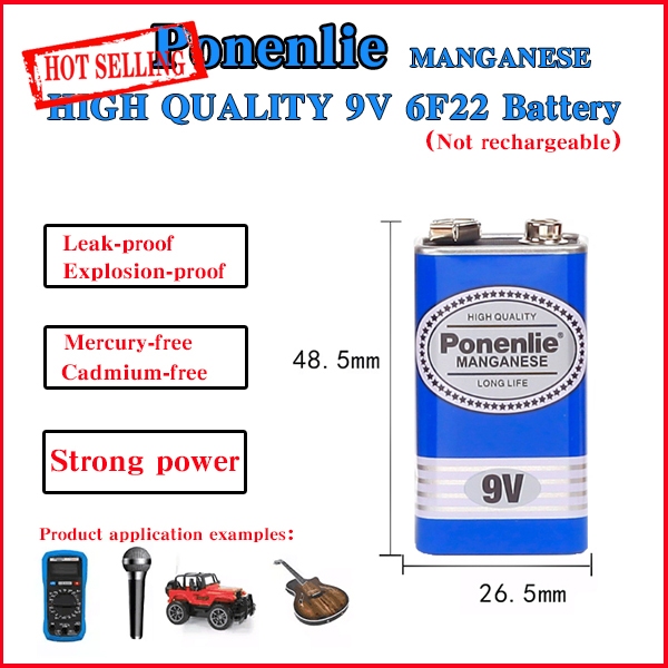 10-15 Stück 9V Heavy Duty Batterien (Zink-Kohle) – Ideal Für Rauchmelder, Spielzeug & Mehr | Marke SOL, Aus China
