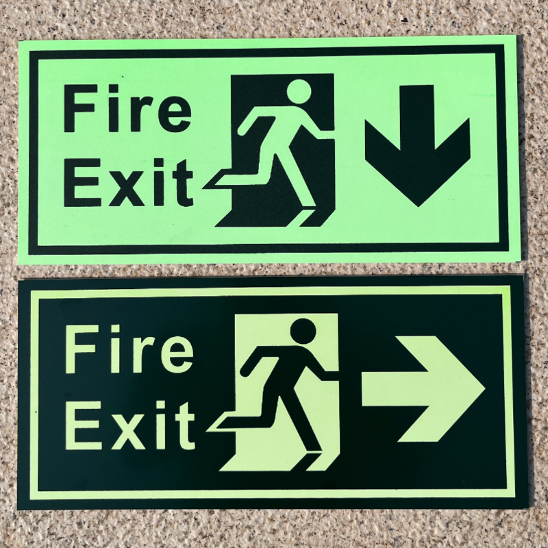Fire Exit Sign Luminous / Glow in the Dark Cut Out Sticker in Sintra ...
