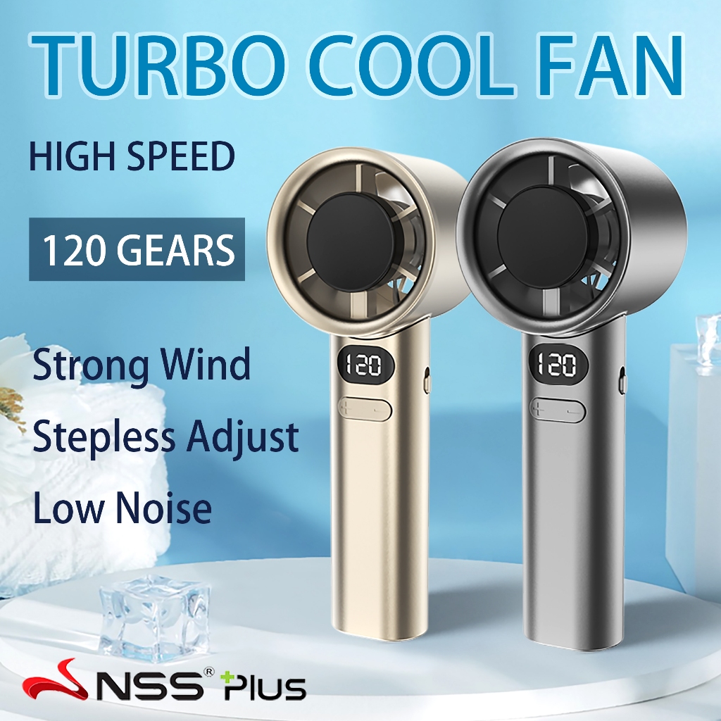 NSS Mini Turbo Fan Portable Fan Rechargeable 120 Speed Handy Fan Mini ...