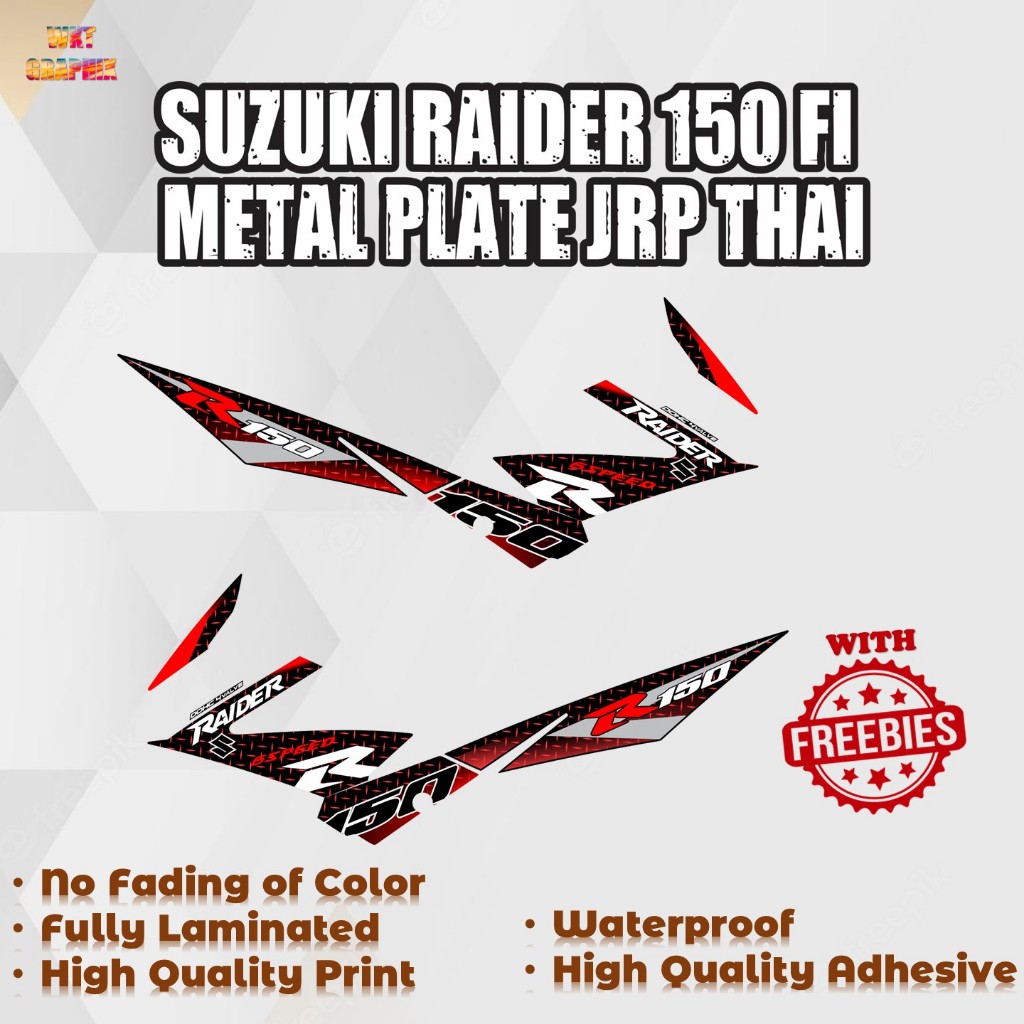 SUZUKI RAIDER 150 FI METAL PLATE JRP THAI DECALS (WATERPROOF, LAMINATED ...
