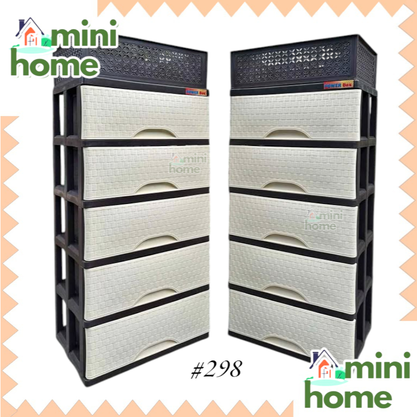 (#298) POWER BOX RATTAN DRAWER (RANDOM COLOR) CLOTHES CABINET DURABOX ...