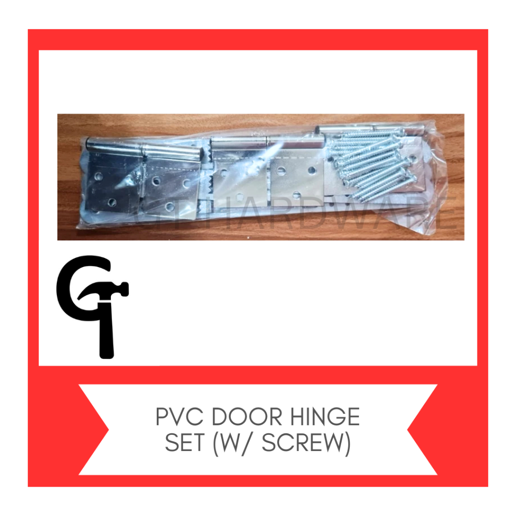 PVC Door Hinges Complete Set Stainless Door Hinge with Screw (per set ...