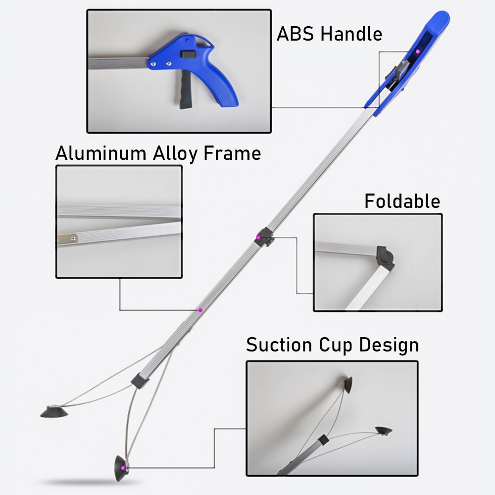 83cm Metal Extra Long Pick Tool Garbage Foldable Garbage Picker Trash ...