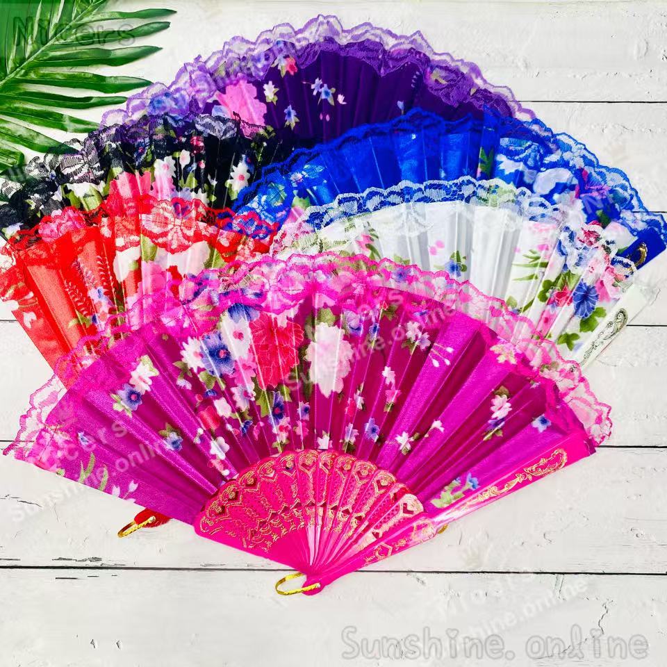Pamaypay o Abanico 6pcs A14004 /Set Floral Asstd plastic fan | Shopee ...