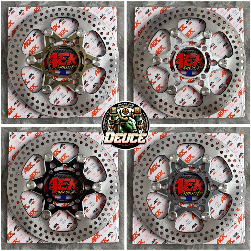AEK CNC FLOATING DISC 220MM 4 HOLES CLICK / BEAT / MIO / RAIDER / WAVE ...