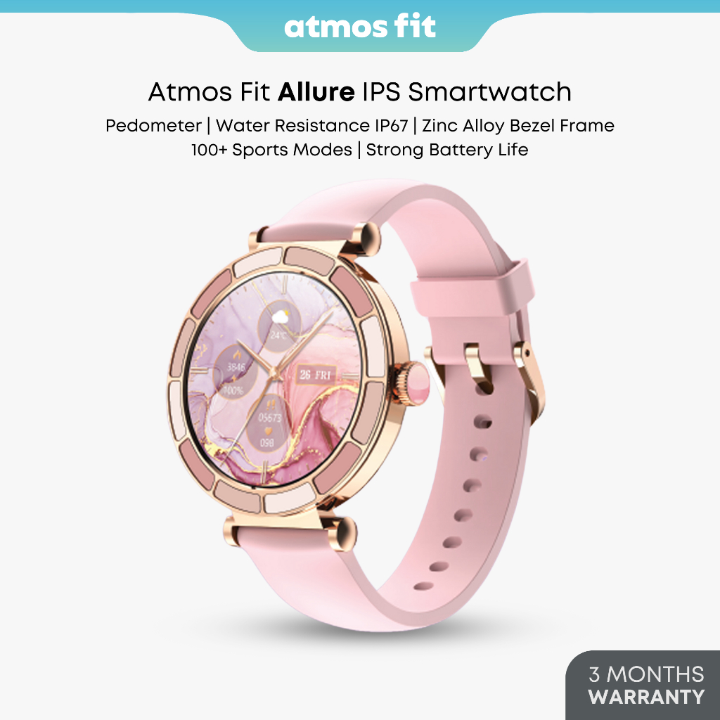 Atmos Fit Allure IPS Smartwatch for Men and Women Waterproof Health ...