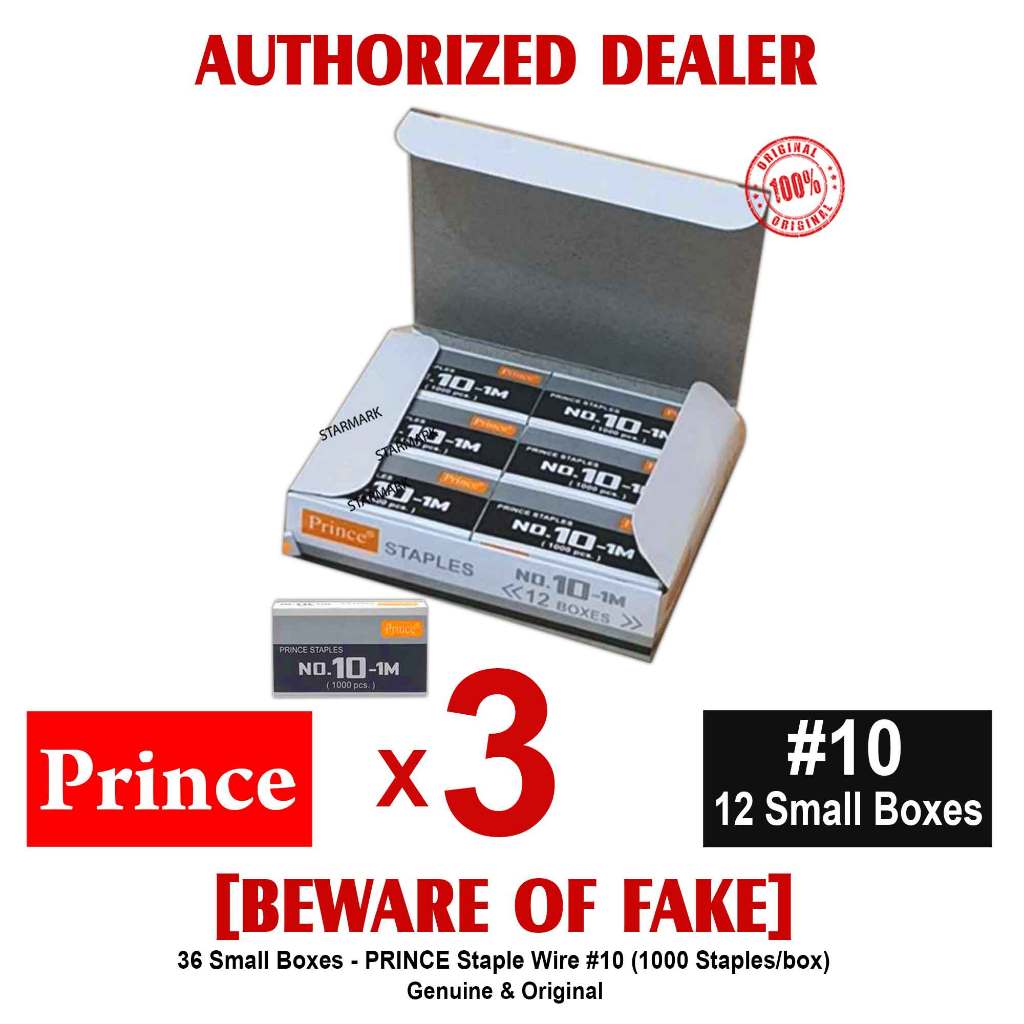 PRINCE Staple Staples Wire Wires No.10-1M #10 with 1000 Staples per Box ...