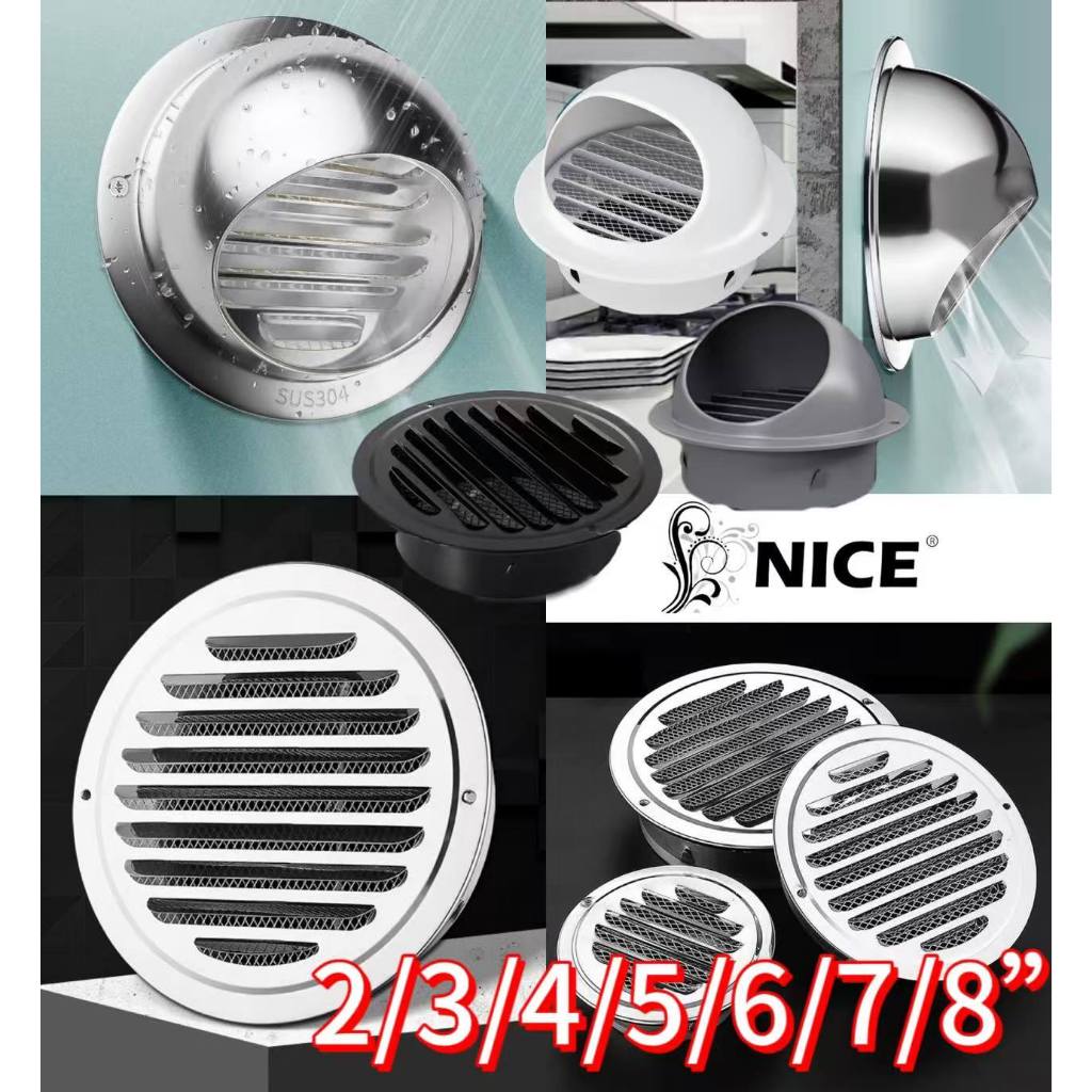 NICE Stainless Steel 304 Wall Air Vent Ducting Ventilation Exhaust ...