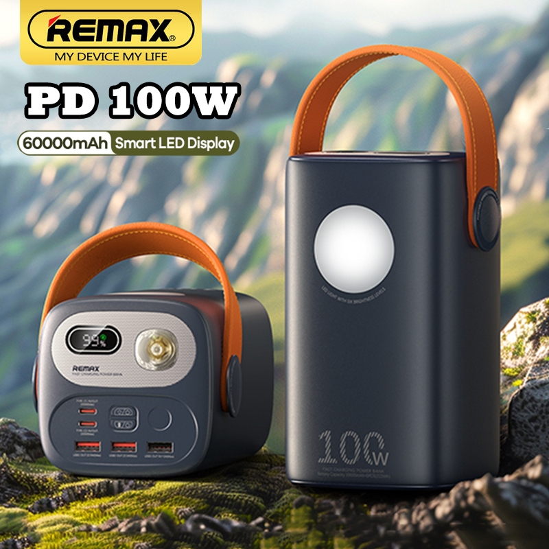 Remax 60000mAh Powerbank Large Capacity 100W PD+QC LED Fast Charging ...