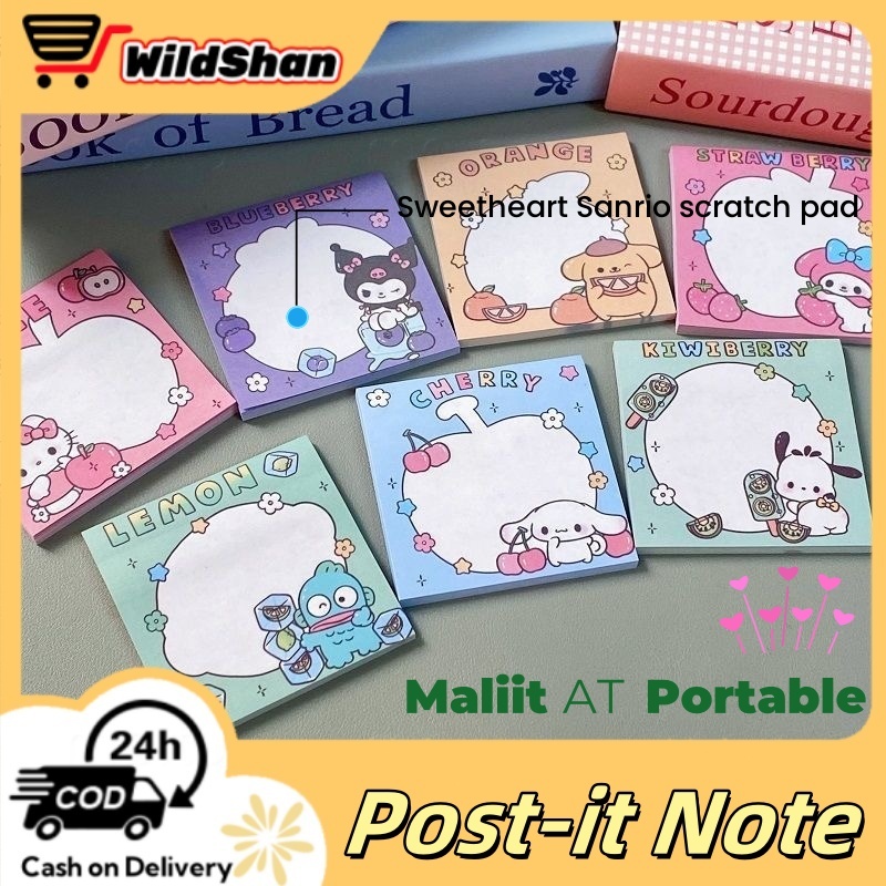 50 Sheets Sanrio cartoon sticky note cute Pacha dog sticky message ...