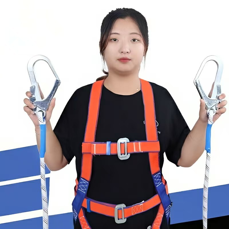 Double Large Hook Fall Protection Harness Full Body Safety Harness ...