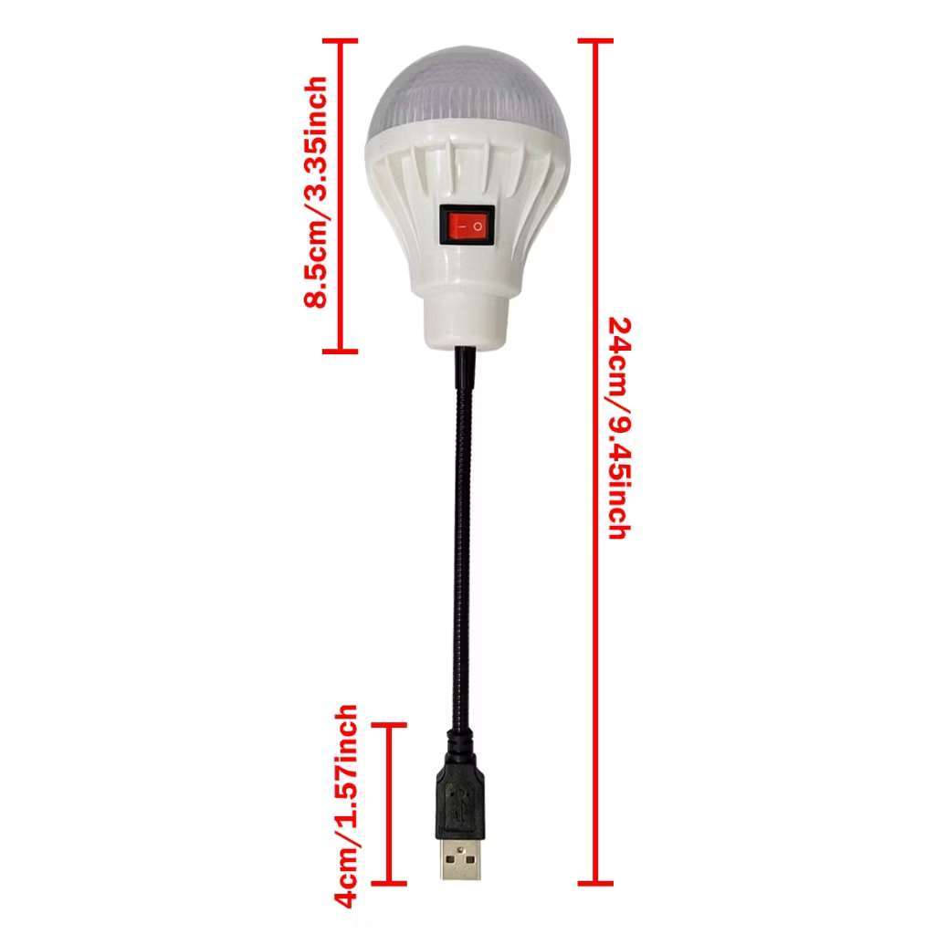 5V Flexible USB Light Bulb with On/off Switch Power Saving Light Bulb ...