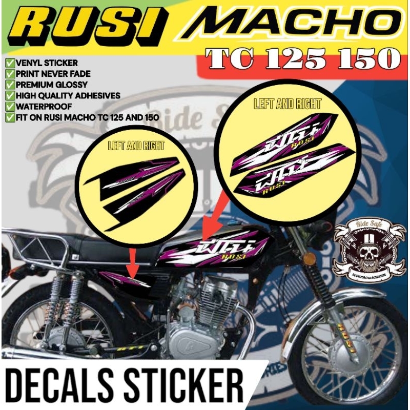 Rusi Macho TC 125 and 150 New Design Decals Sticker Accessories / Rusi ...