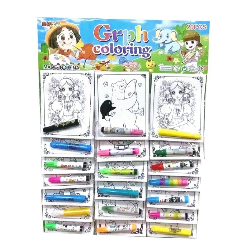 Coloring Book w/ Pen 20pcs/Pad | Shopee Philippines