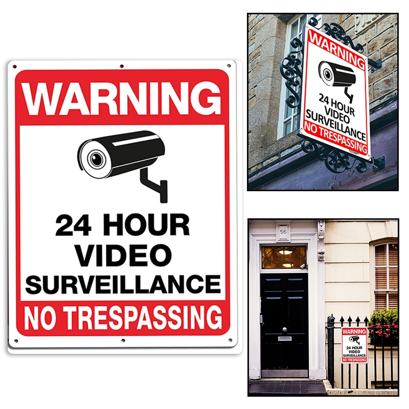 10 X 7 Inch CCTV Signage Warning 24 Hour CCTV Protected Sign Waterproof ...