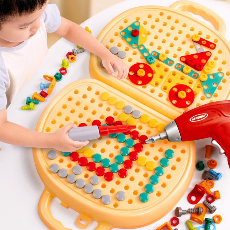 450Pcs DIY Tool Set Toys for Kids 3D Build with Electric Drill Tool ...