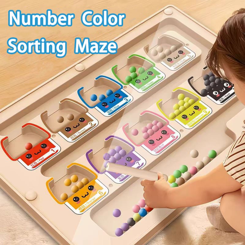 Magnetic Toys For Kids Gift Magnetic Color Sorting & Number Maze Toy ...