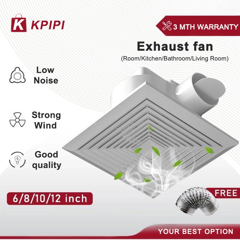 Exhaust Fan 6/8/10/12/14 Inch Ceiling Wall Mounted Ventilation Fan ...