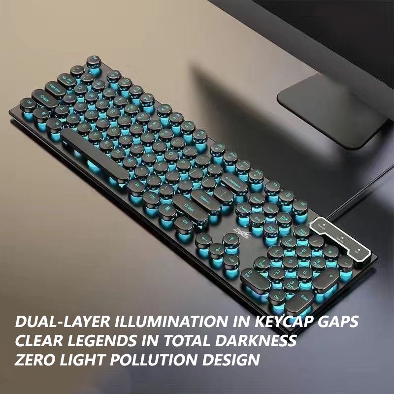 Zeus ZK-13 Gaming Mechanical Feel Keyboard Retro Keycap 104 keys With ...