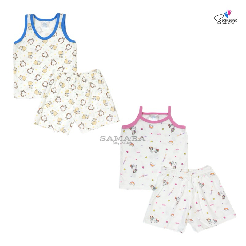 Babyhug 100% Cotton Single Jersey Knit Sleeveless Sando & Shorts Set With Stripes - Yellow & Navy Blue