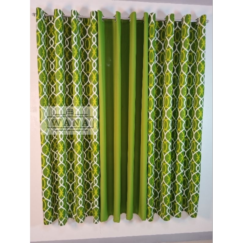 WANA - 3in1 Set Danica Green Ring Window Curtain Sold by set 6FEET ...