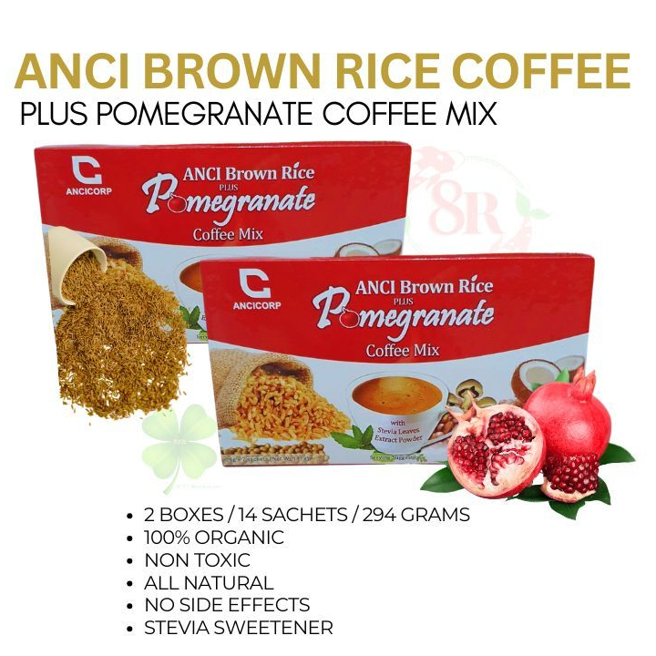 Brown Rice Coffee with Pomegranate - Healthy Herbal Drink, No Caffeine ...