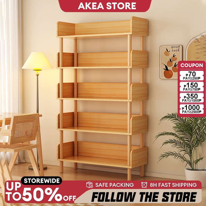 Wooden Book Shelf Storage Organizer Sturdy Display Rack Solid Wood ...