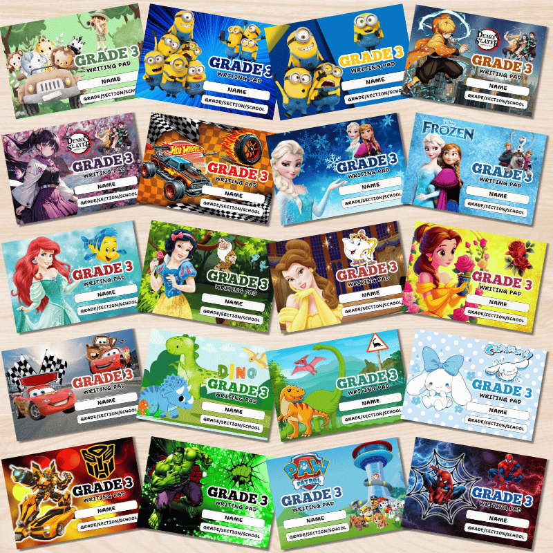 Personalized/Customized Pad Paper - Kinder, Grade 1, 2, 3 and 4 - 50 ...