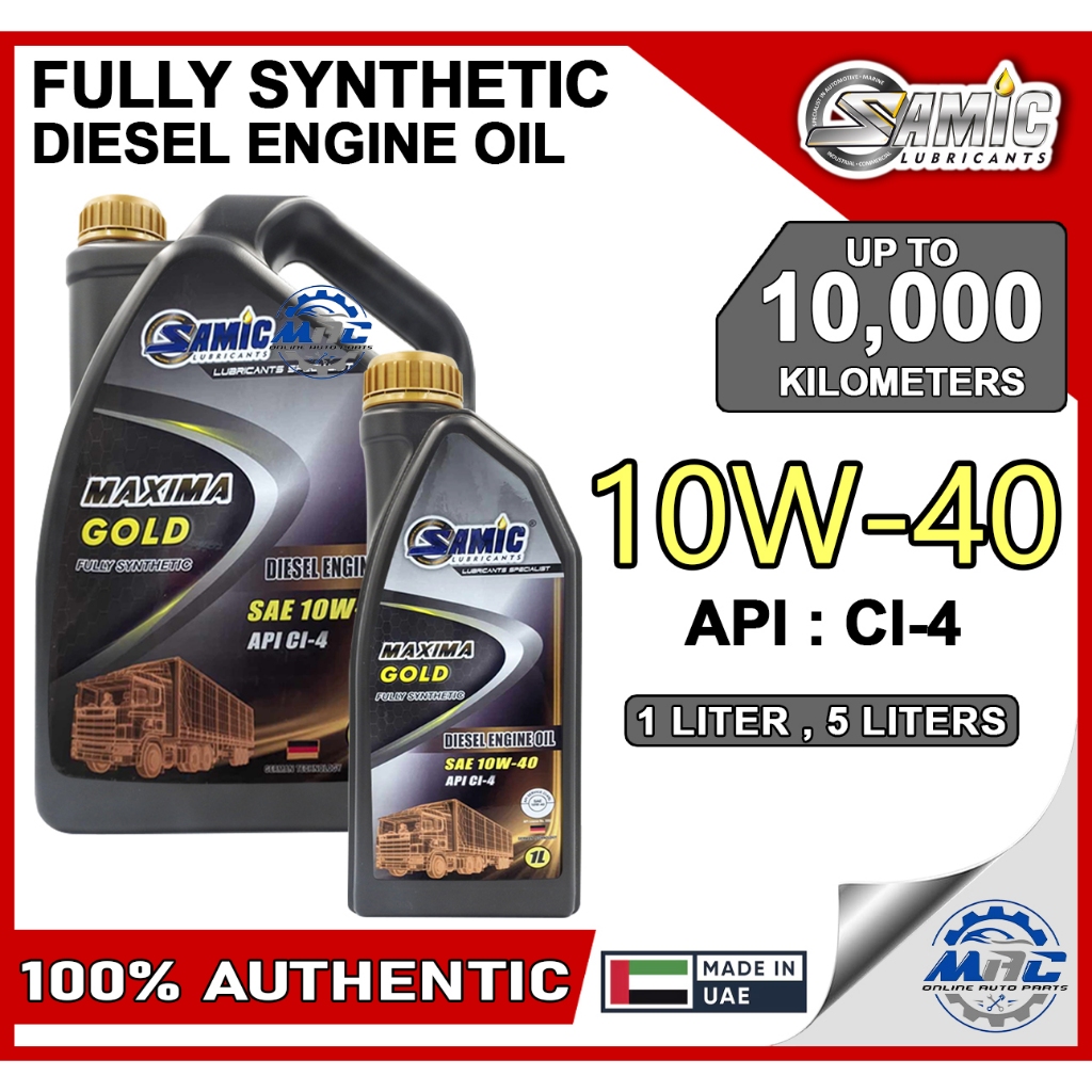 SAMIC MAXIMA GOLD 10W-40 FULLY SYNTHETIC DIESEL ENGINE OIL API CI-4 1 ...
