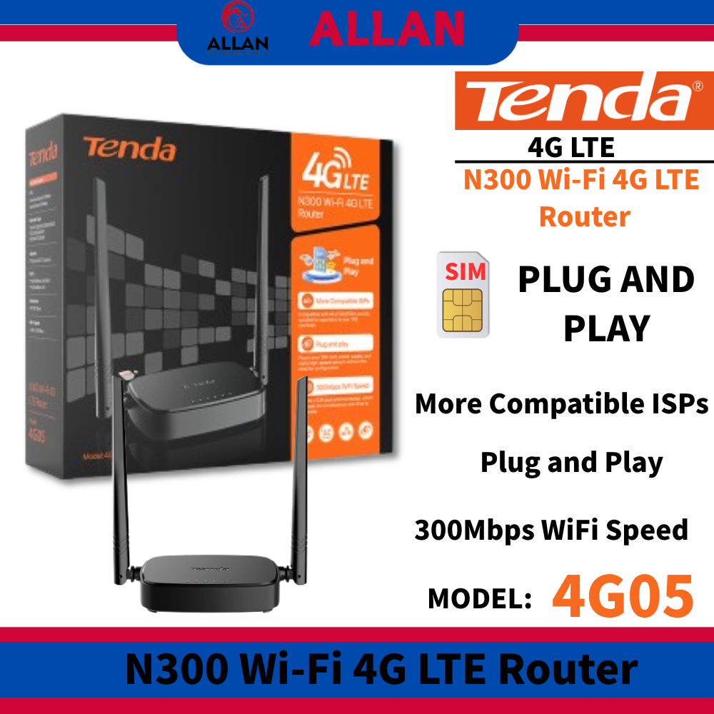 Tenda 4G05 N300 Wi-Fi 4G LTE 300Mbps Router SIM Card Router | Shopee ...