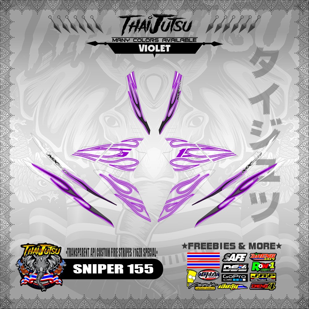 [ PREMIUM UV PRINT ] TRANSPARENT SNIPER 155 STICKER DECALS ( API CUSTOM ...