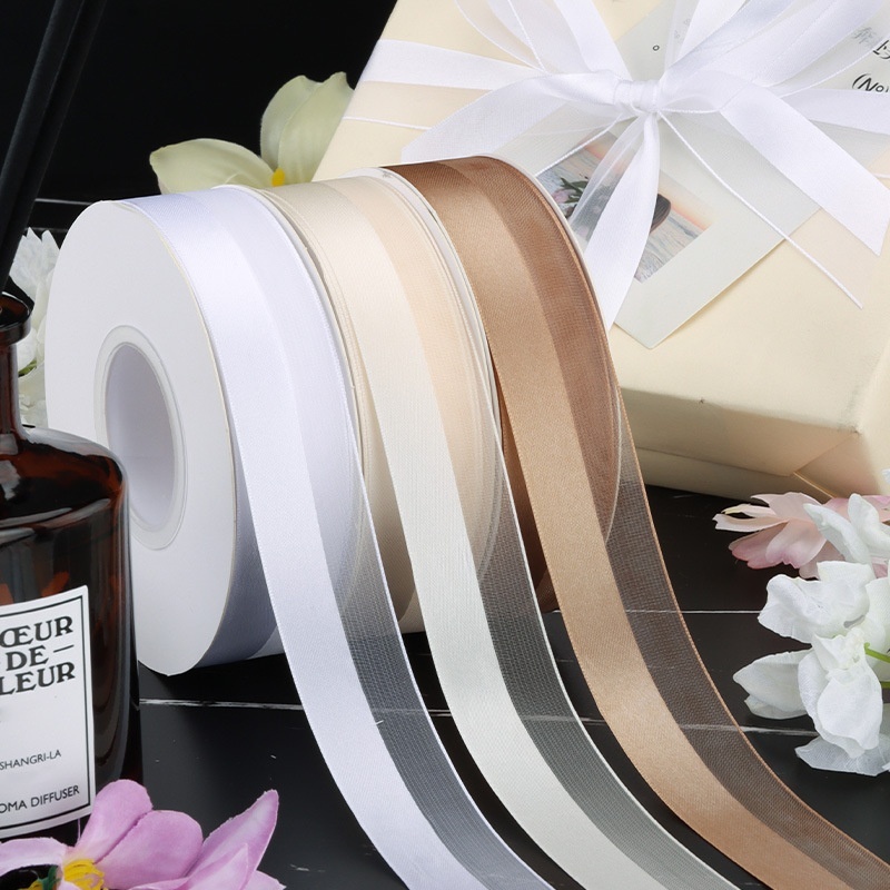 25 yard/roll丨2.5cm Gift Ribbon Wedding Party DIY Decor Packaging Half ...