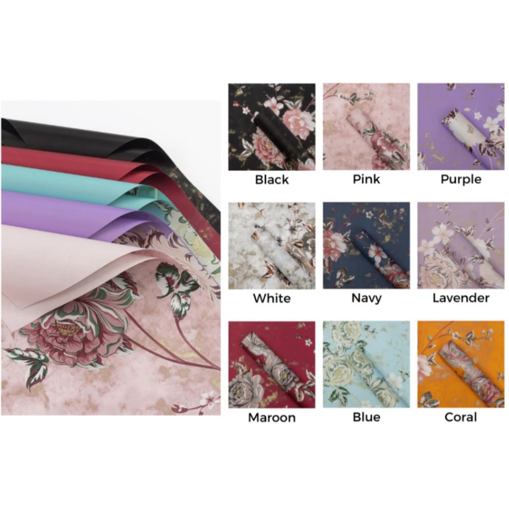 ORIENTAL Flower PATTERN Korean Wrapper 20pcs || flower wrapper bouquet ...