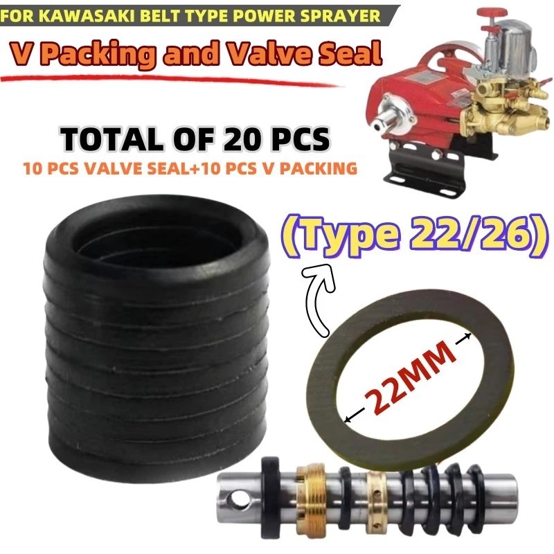 20pcs Valve Seal Rubber Gasket & V Packing Repair Kit for Kawasaki ...