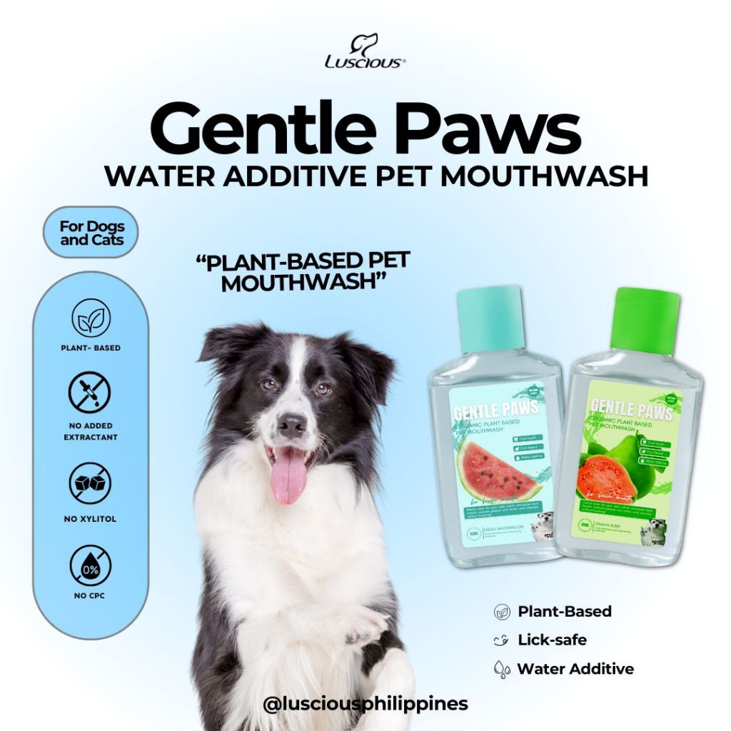 Luscious Travel Ready Gentle Paws Oral Care Organic Mouthwash Fresh Breath  For Dogs Cat 60ml