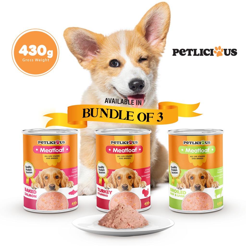 Petlicious Meat Loaf Adult Dog and Puppy Wet Food Can Beef Liver Salmon ...