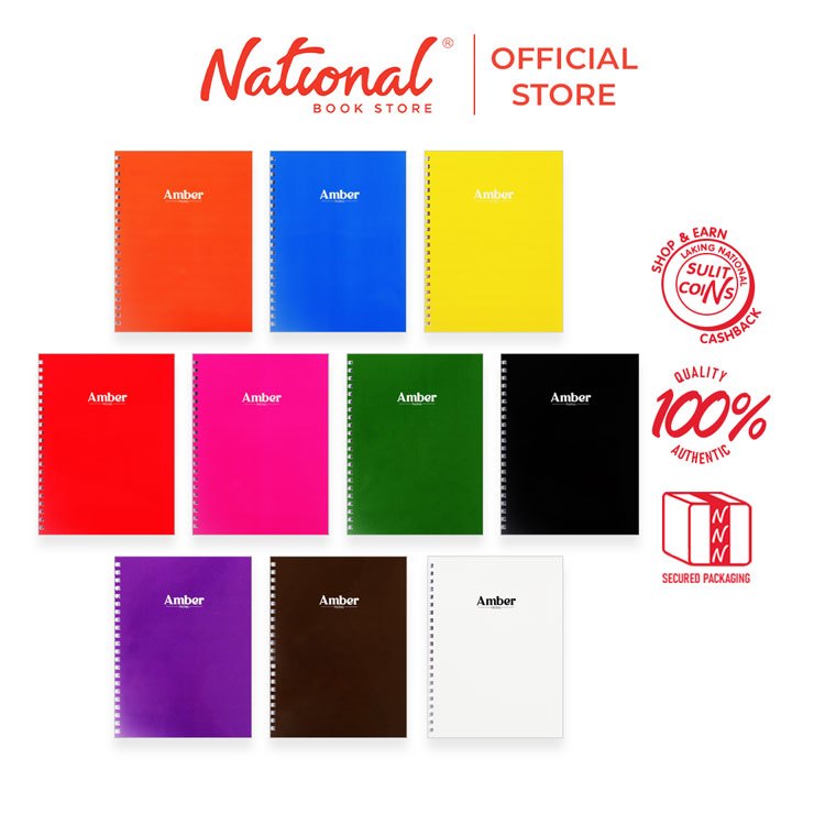 Amber Soft Coil Spiral Notebook with Plastic Jacket 6x8 Inches 80 ...